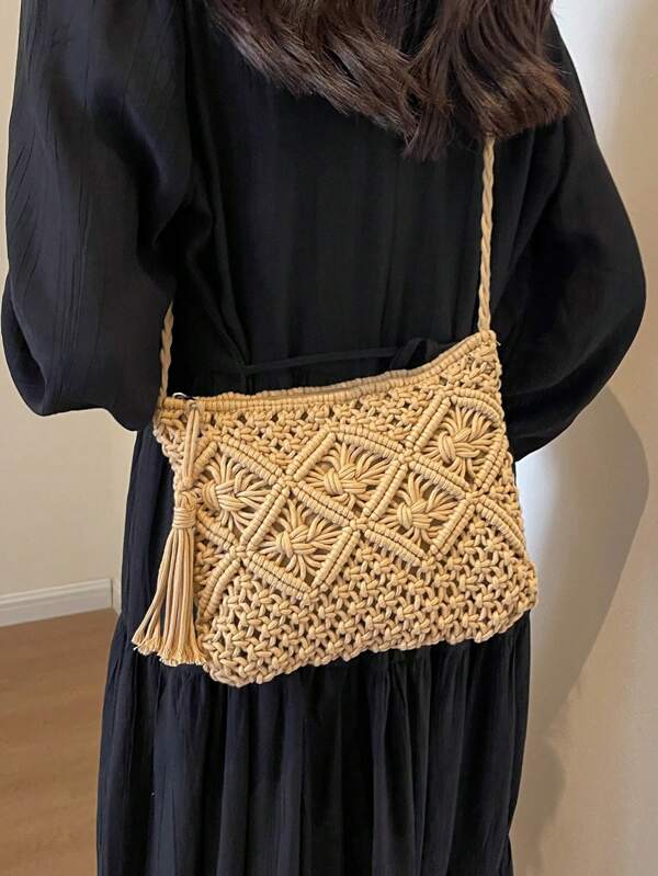 Bolsa Transversal de Crochê