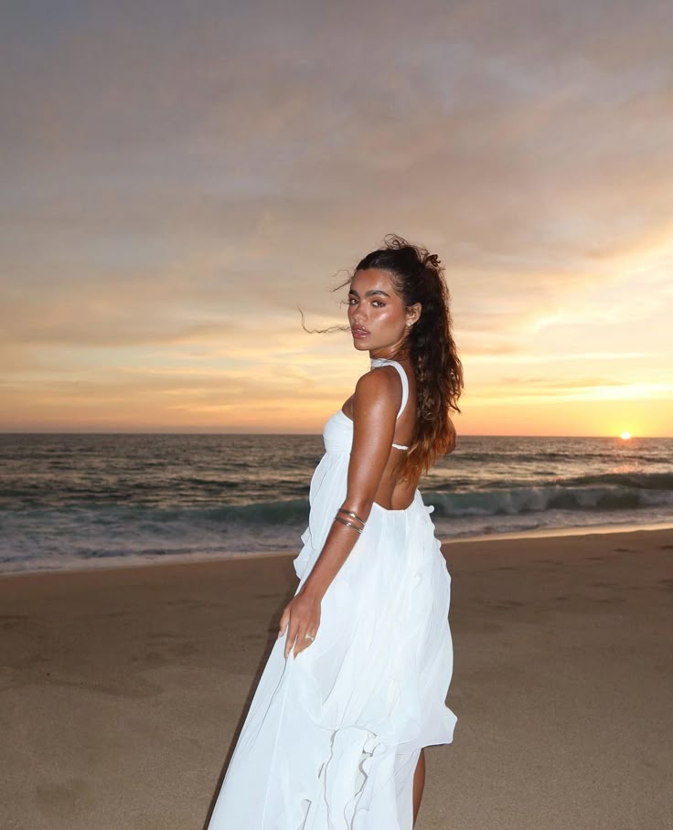 Vestido Longo com Babados e Sem Alça - Estela