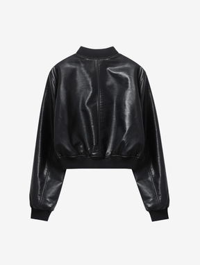 Jaqueta Bomber de Couro Sintético