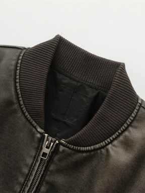 Jaqueta Bomber de Couro Sintético