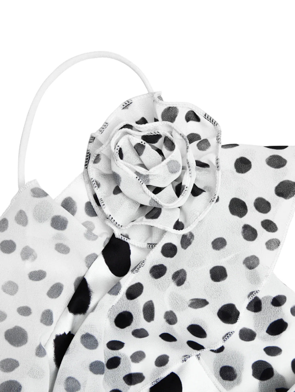 Vestido Longo com Estampa Poá