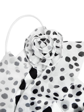 Vestido Longo com Estampa Poá