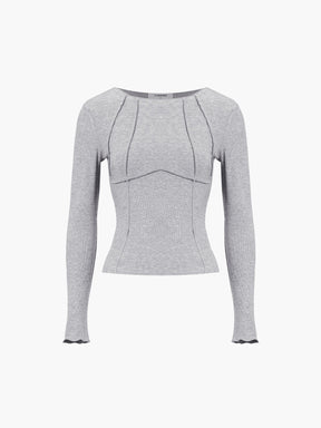 Blusa Básica de Manga Comprida com Debrum