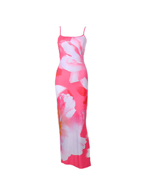 Vestido Longo com Estampa Floral - Rose