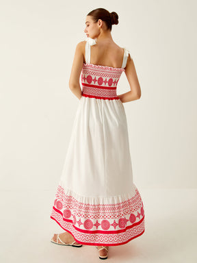 Vestido Longo Elástico Estampado - Bohêmia