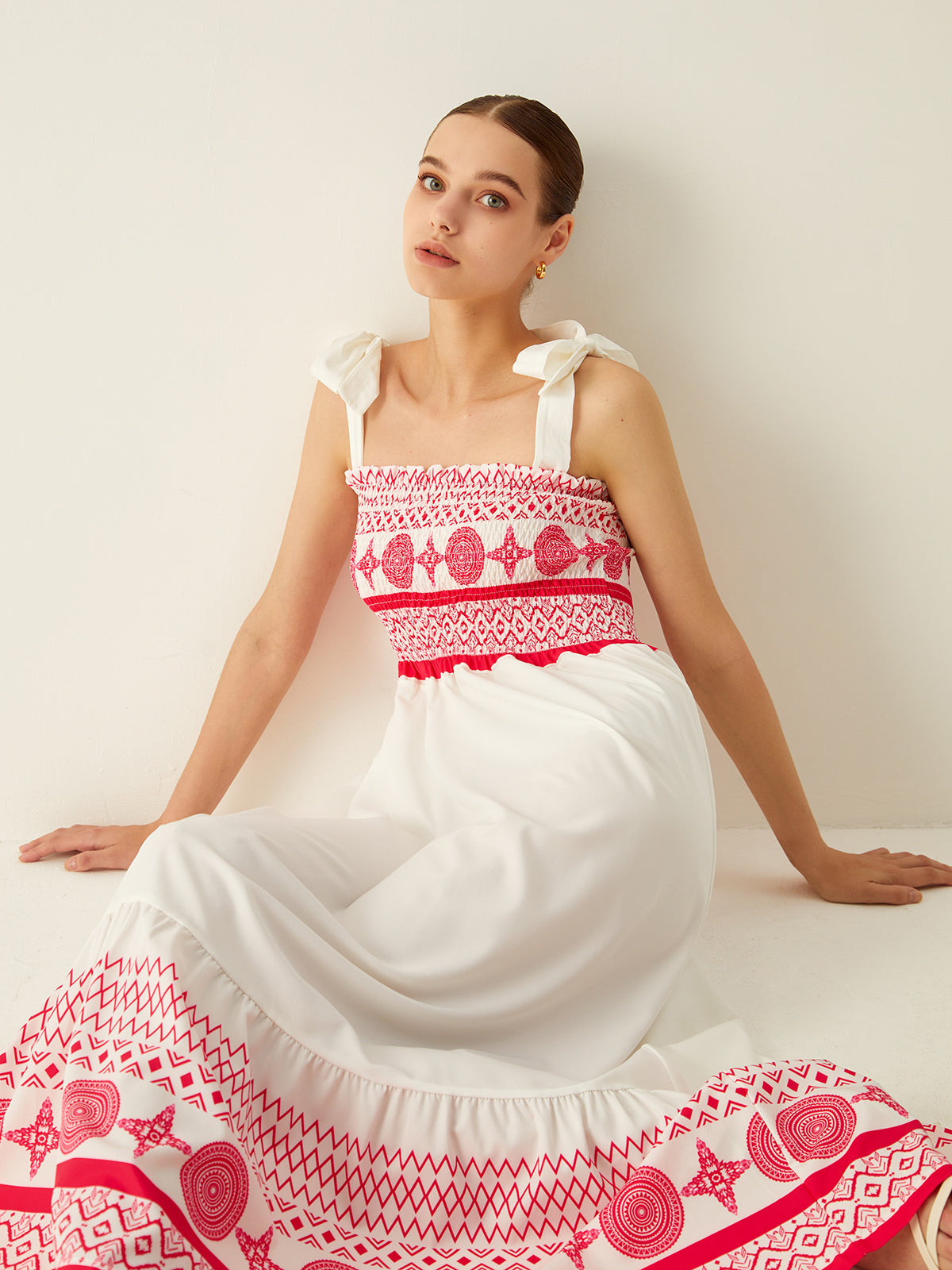 Vestido Longo Elástico Estampado - Bohêmia