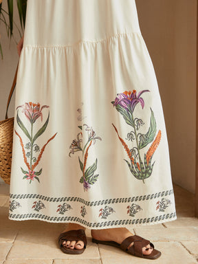 Vestido Floral Plissado Sem Costas