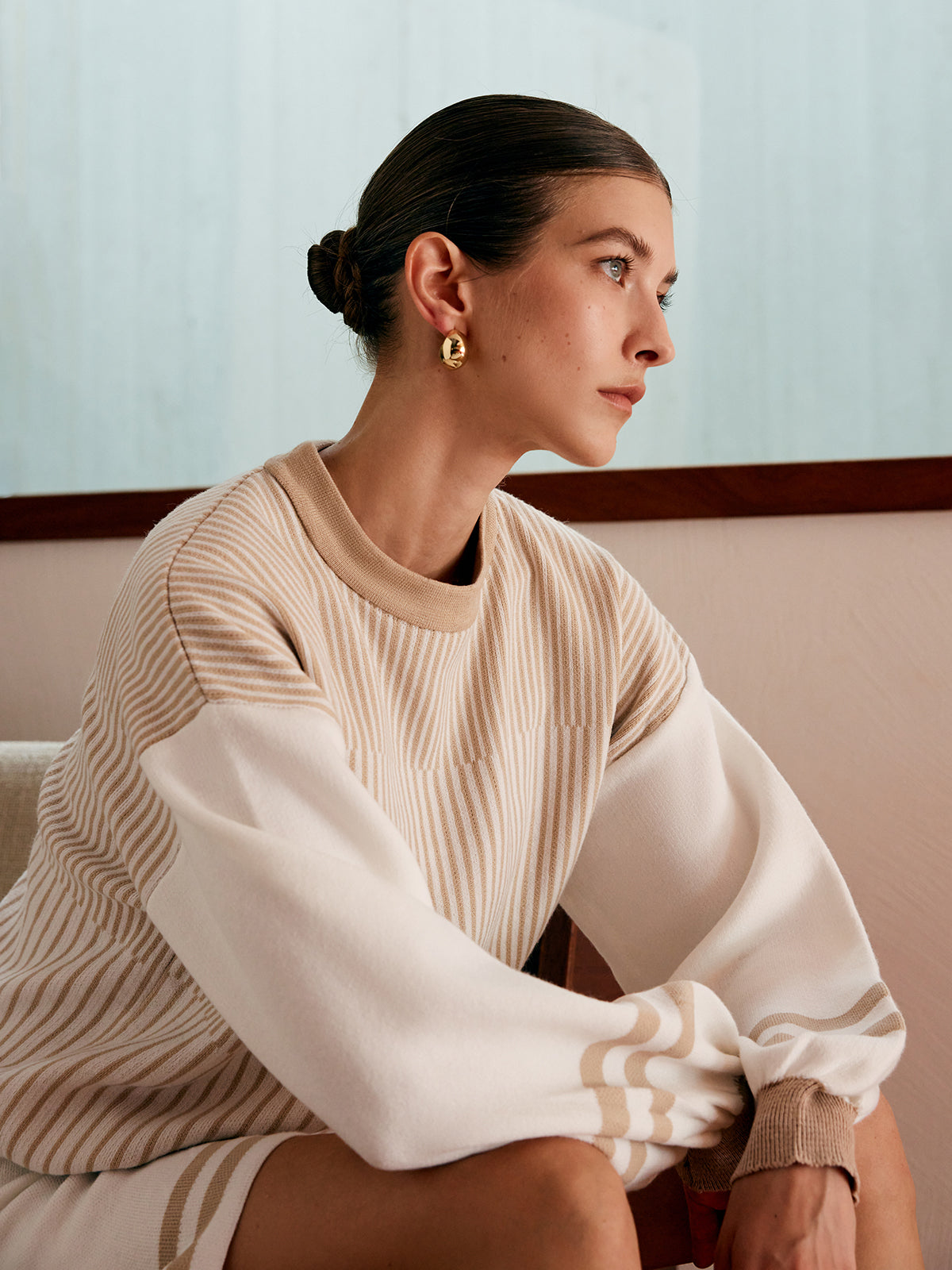 Conjunto de Suéter Listrado