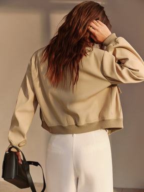 Jaqueta Bomber com Bolsos Clássica