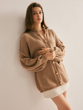 Cardigan Macio e Solto com Botões