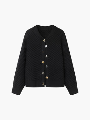 Cardigan com Botões Geometricos