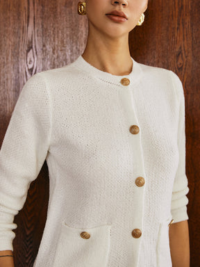 Cardigan com Botões de Metal