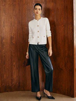 Cardigan com Botões de Metal