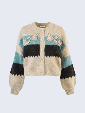 Cardigan de Crochê com Flores