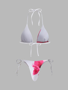 Conjunto de Biquíni e Saia Semitransparente Floral