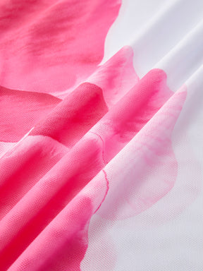 Conjunto de Biquíni e Saia Semitransparente Floral