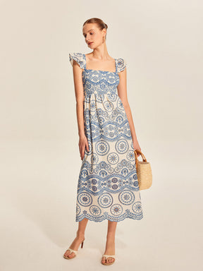 Vestido Longo Boho com Recorte nas Costas