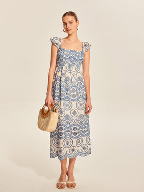 Vestido Longo Boho com Recorte nas Costas