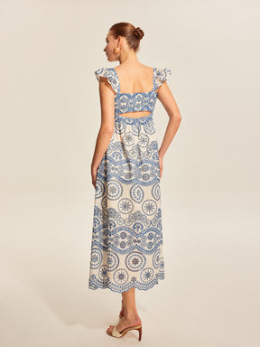 Vestido Longo Boho com Recorte nas Costas