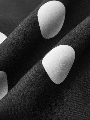 Vestido Curto de Um Ombro com Estampa Polka