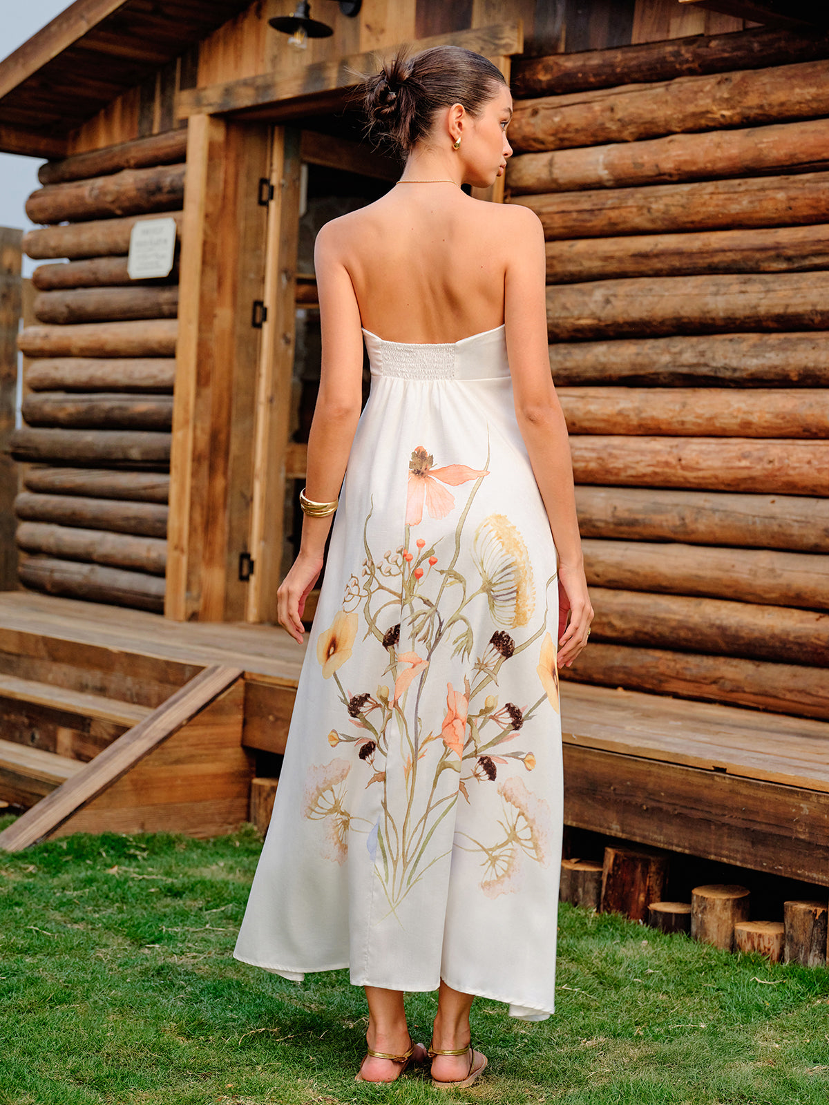 Vestido Floral Sem Alças