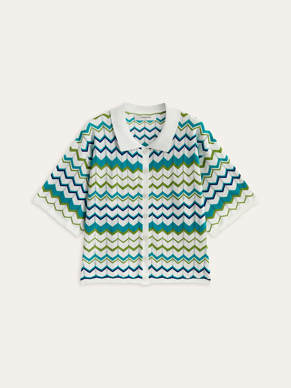 Conjunto de Camisa e Short de Malha com Padrão Chevron