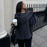 Casaco Assimétrico com Cachecol