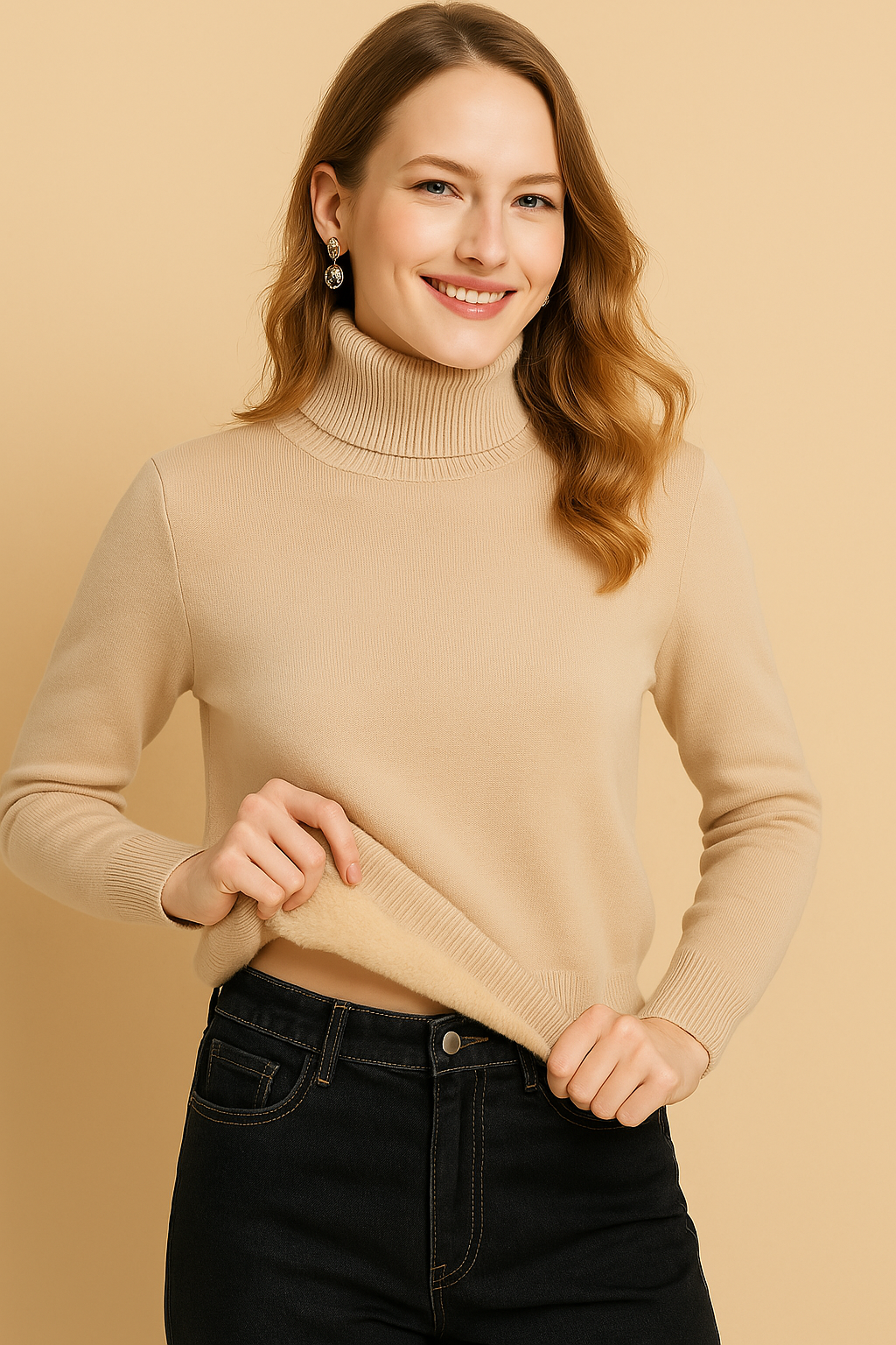 Suéter Peluciado Gola Alta - Brunelle