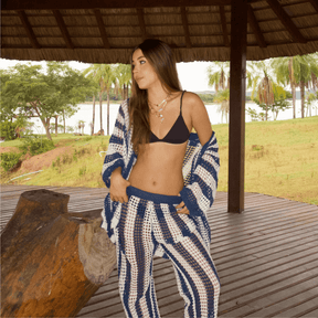 Conjunto Listrado de Blusa e Camisa - Barra