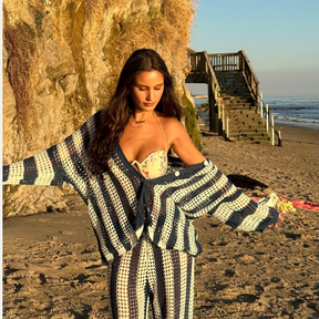 Conjunto Listrado de Blusa e Camisa - Barra