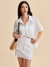 Conjunto Bordado com Ilhós de Algodão