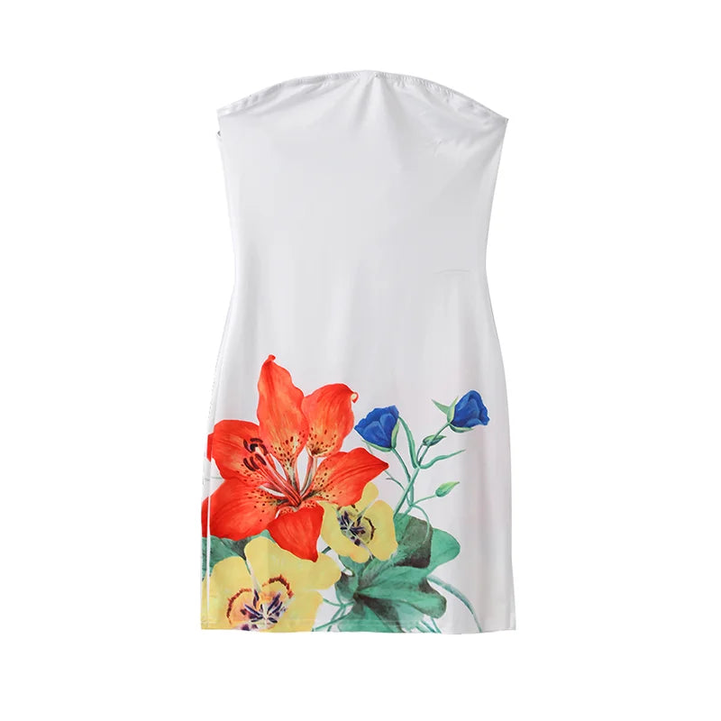 Vestido Curto com Estampa Floral - Orchid