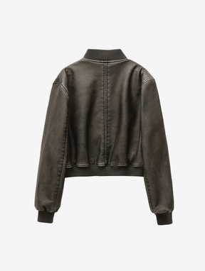 Jaqueta Bomber de Couro Sintético