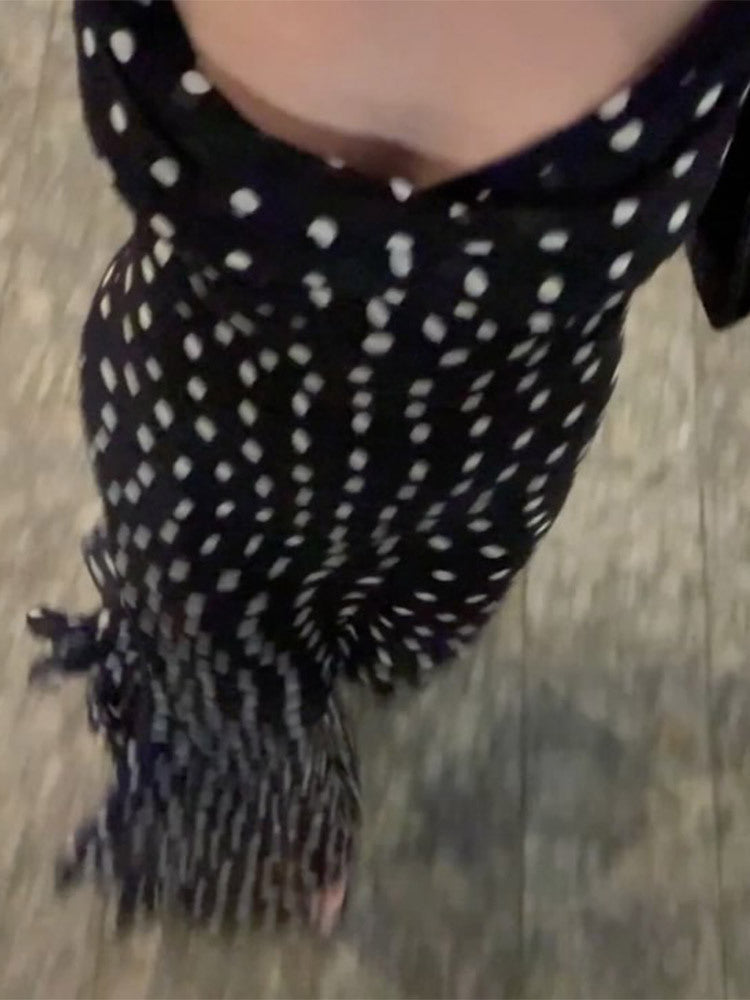 Vestido Longo com Estampa Poá - Grace