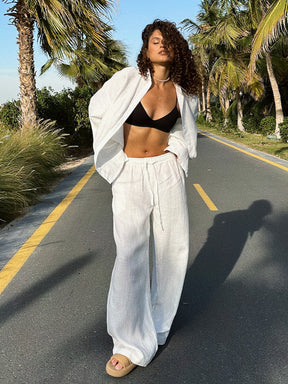 Conjunto de Camisa e Calça em Linho