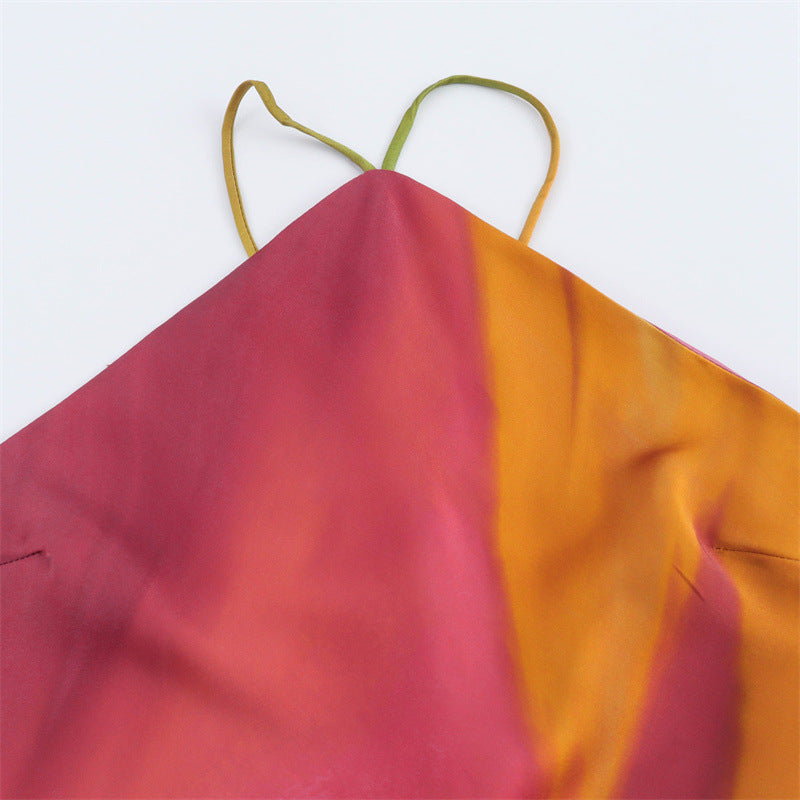 Vestido Acetinado Estampado - Flora