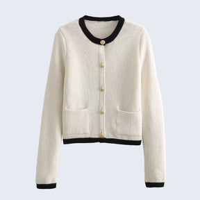 Cardigan de Malha com Acabamento Constrantante