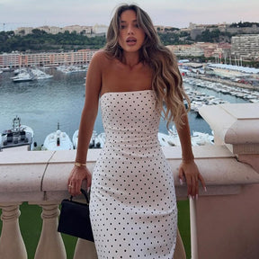 Vestido Tomara que Caia com Estampa Poá - Brigitte