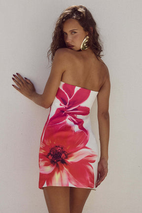 Vestido Curto com Estampa Floral - Rose
