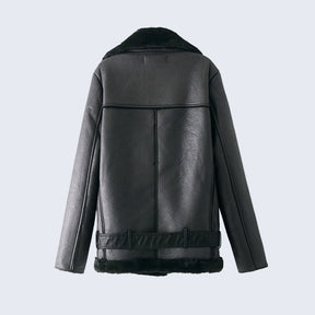 Jaqueta de Couro Forrada em Lã