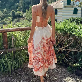 Vestido Midi com Decote Reto