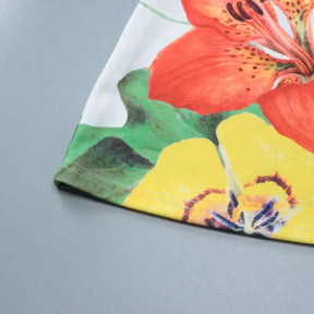 Vestido Curto com Estampa Floral - Orchid