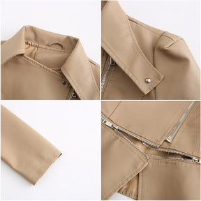 Jaqueta de Couro com Zíper