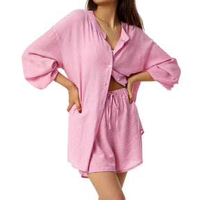 Conjunto de Blusa e Short em Linho