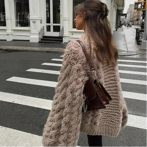 Suéter Trançado de Tricô