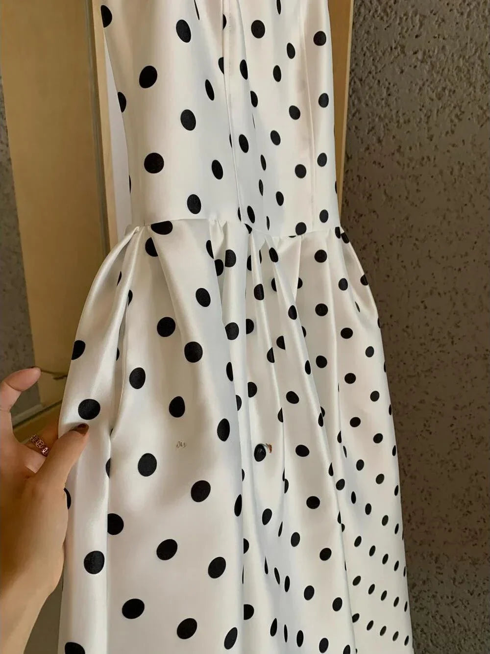 Vestido Longo com Estampa Poá - Brigitte