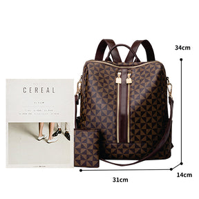 Kit Mochila + Clutch Bag Feminina em Couro PU - Andrea