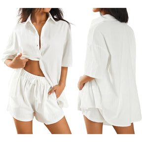 Conjunto de Blusa e Short em Linho