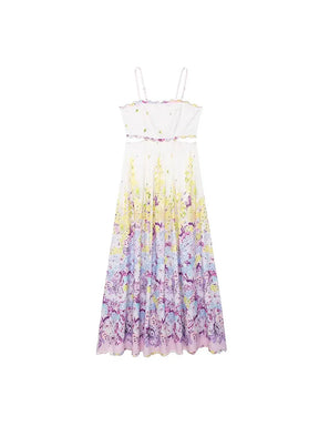 Vestido Longo Midi com Decote Reto