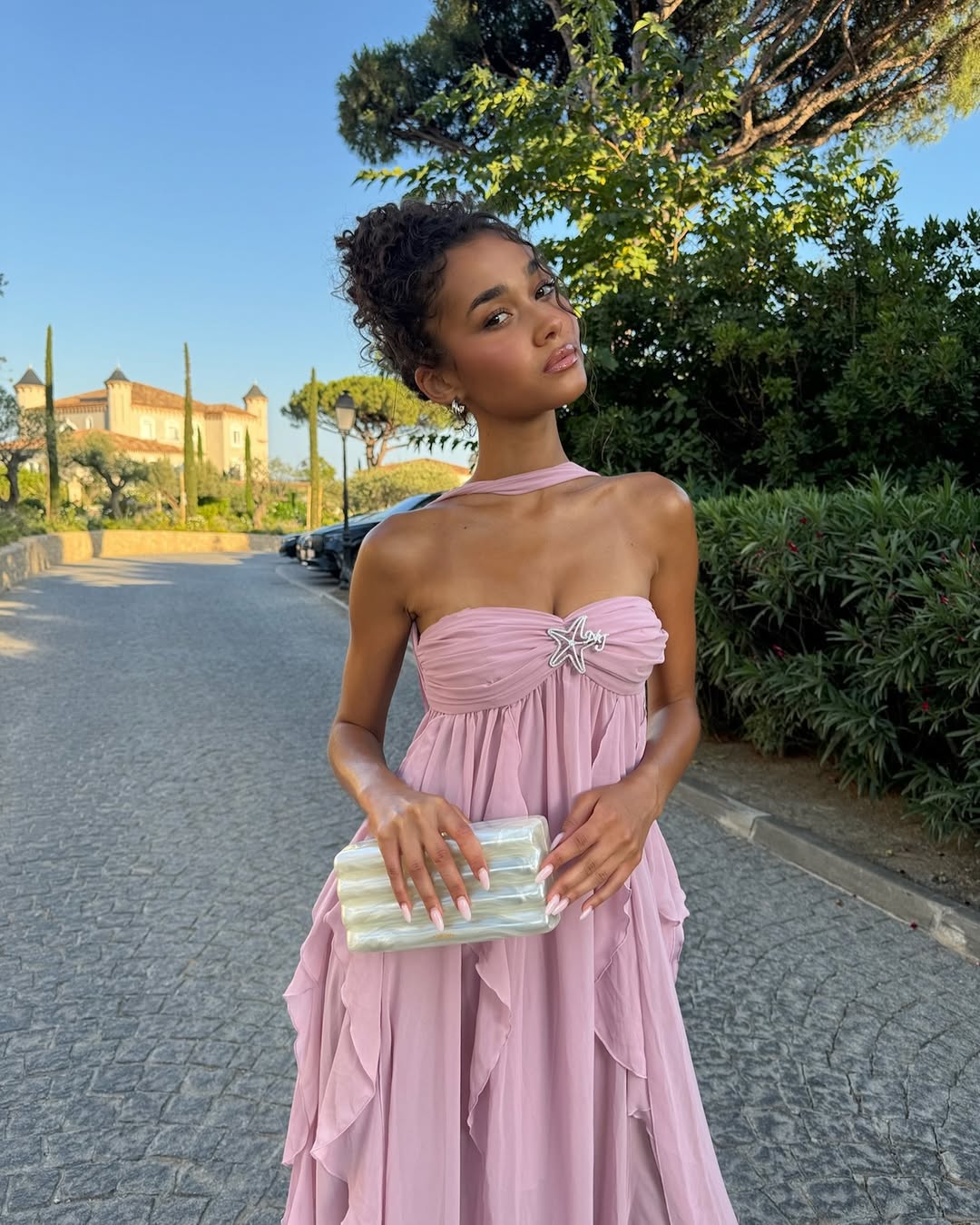 Vestido Longo com Babados e Sem Alça - Estela